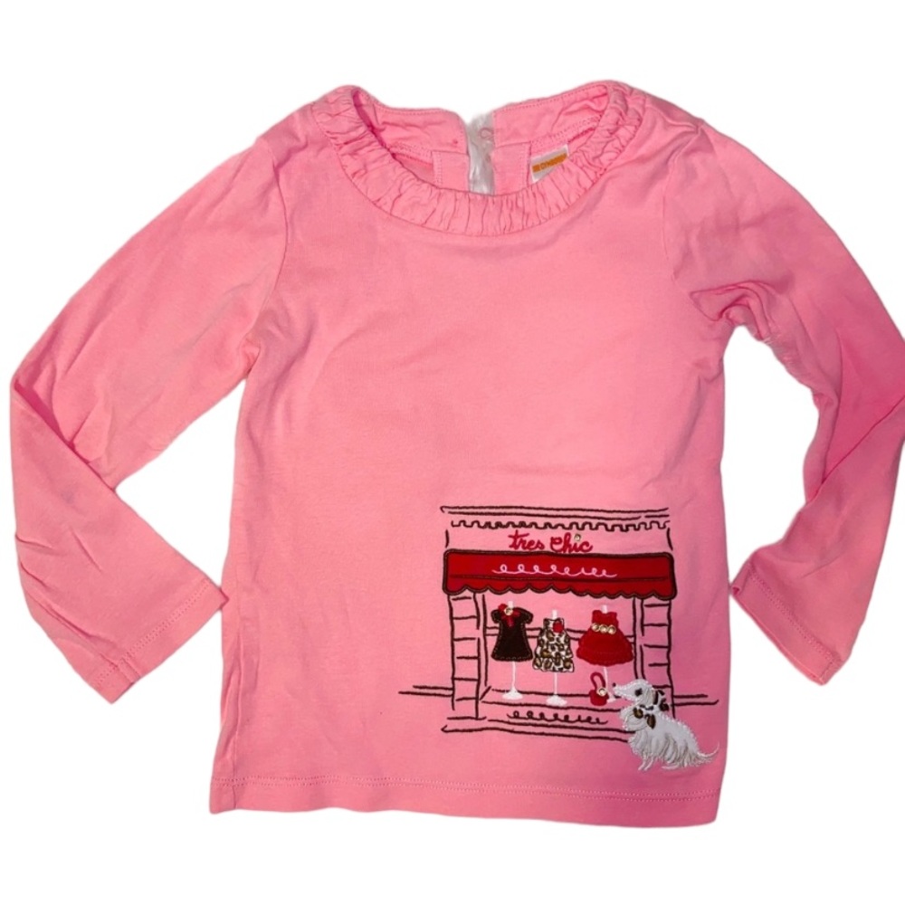 Gymboree Pink Embroidered tres chic Top Size 6